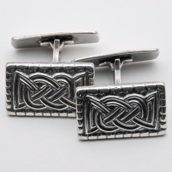 Vintage C1960s Norwegian David Andersen Oseberg Celtic Knot Cufflinks