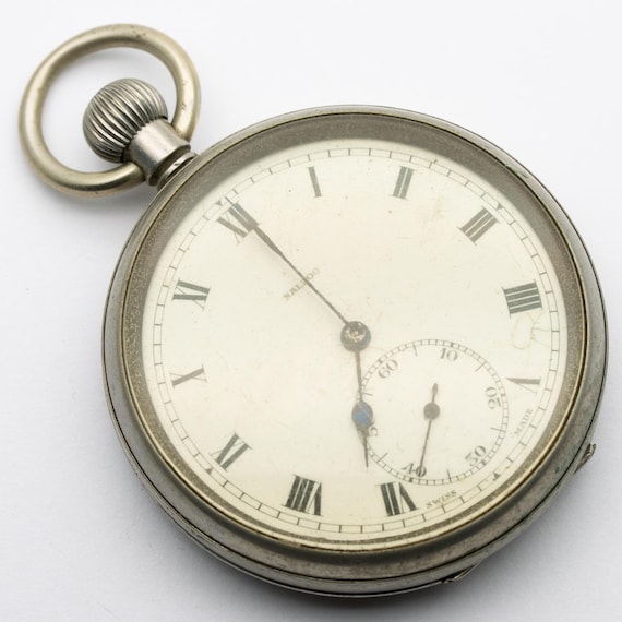 Pair Antique Pocket Watches Gun Metal, Repair, Salvage, Parts