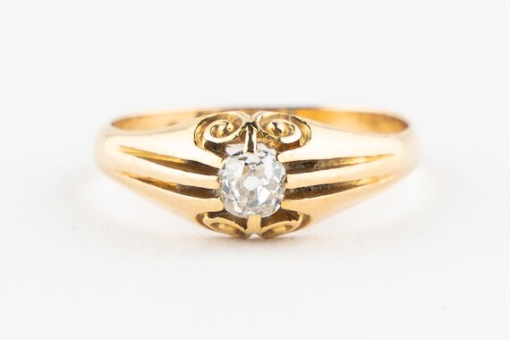 Antique Art Deco 18ct Yellow Gold Diamond Solitaire Ring