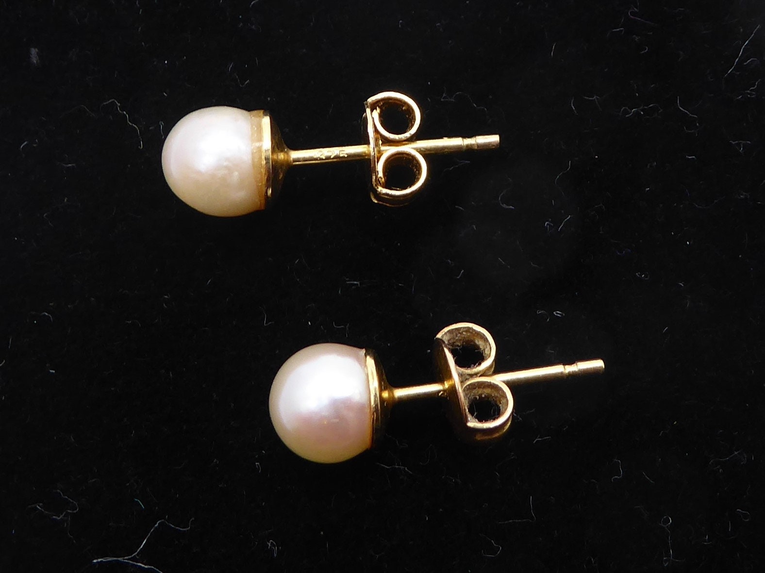 Vintage 9ct Yellow Gold 6mm Cultured Pearl Earrings - Etsy UK