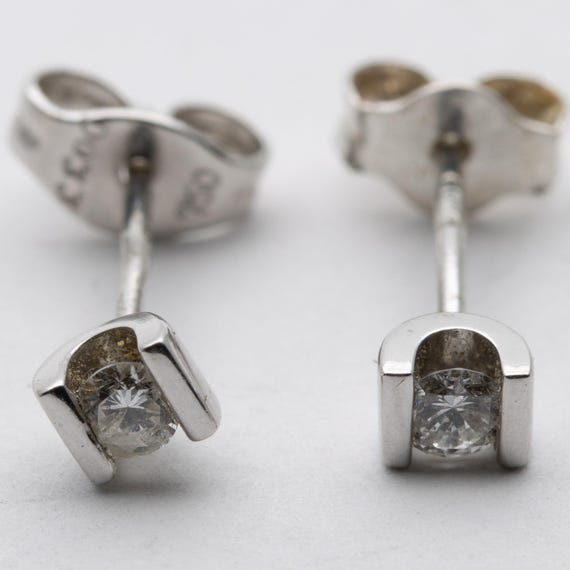 9ct White Gold Diamond Stud Earrings