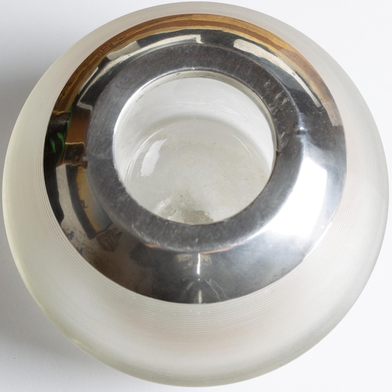 Large Antique Sterling Silver & Glass Ball Match Striker