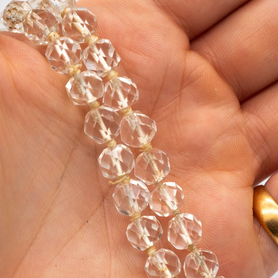 Antique Art Deco Rock Crystal Quartz Bead Necklace