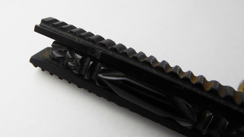 Antique Carved Whitby Jet Brooch Victorian Mourning Jewellery