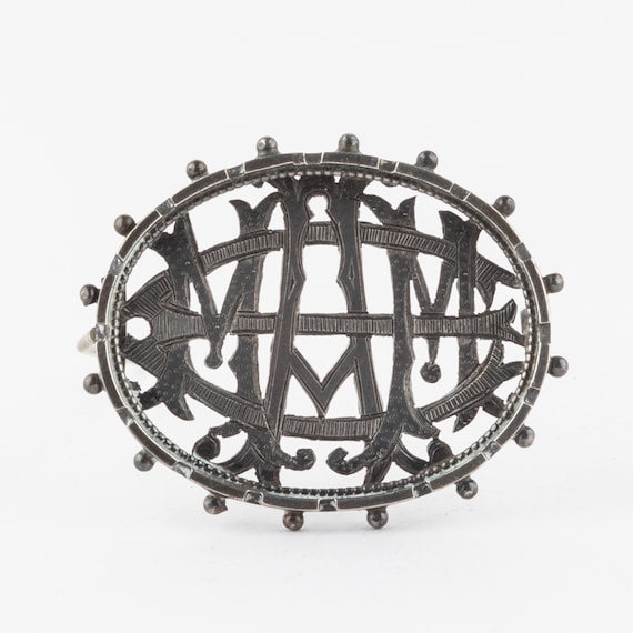 Antique Silver Mam Brooch – Victorian Mum