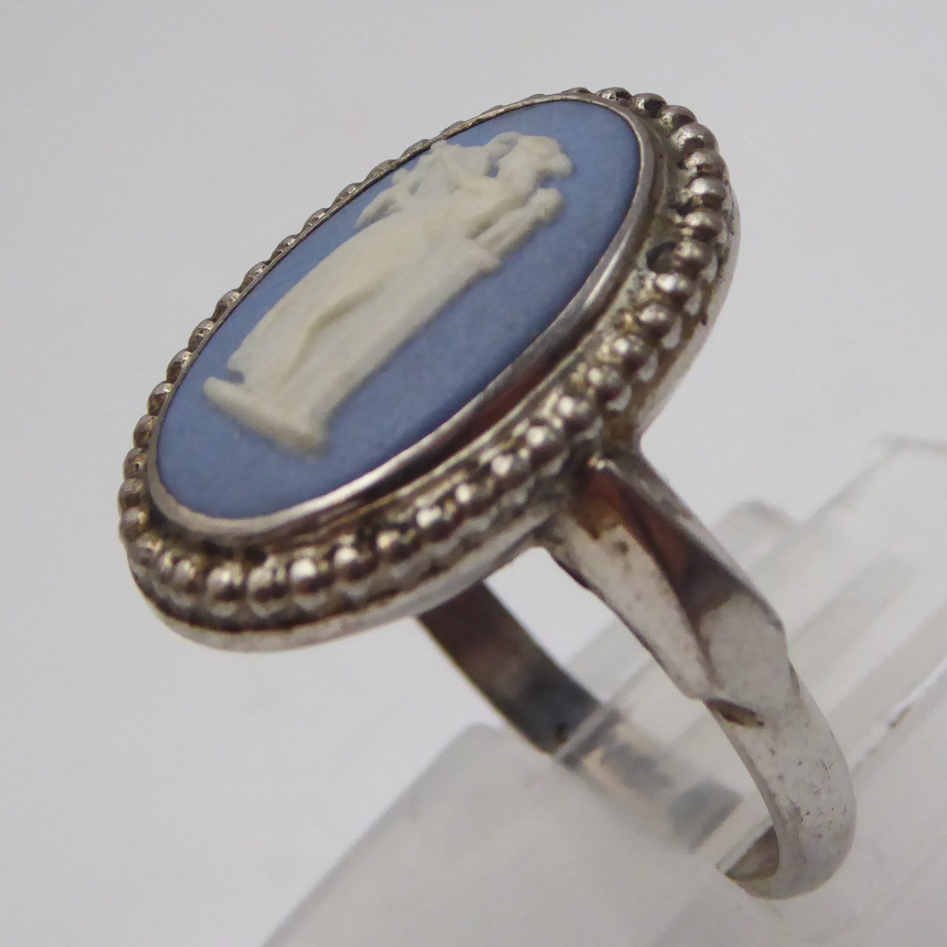 Vintage C1970s Wedgwood Sterling Silver Jasperware Cameo Ring