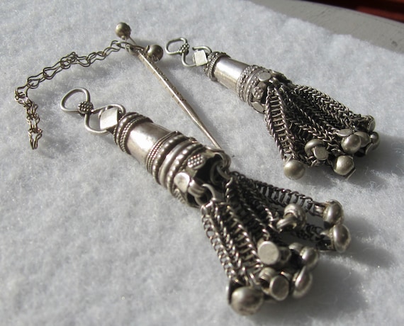 Pair Omani Silver Dhofari Hair Ornaments
