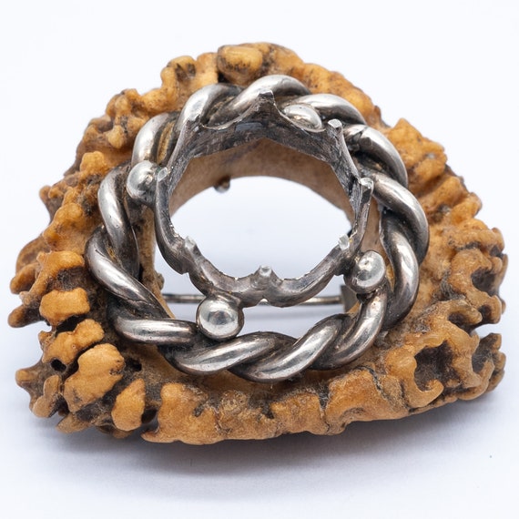 Antique Vintage Sterling Silver Glass Antler Horn Brooch - Repair