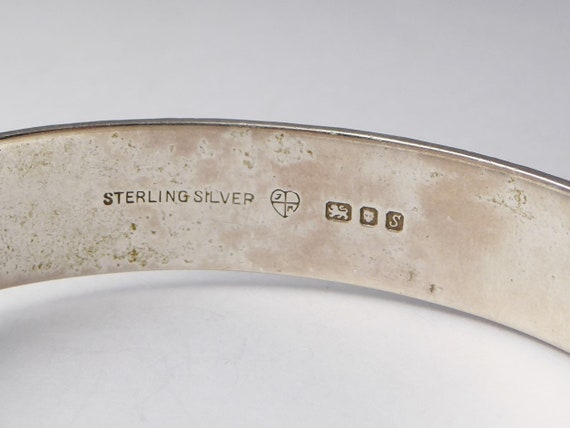 Vintage C1970s Sterling Silver Bright Cut Leaf Ba… - image 8