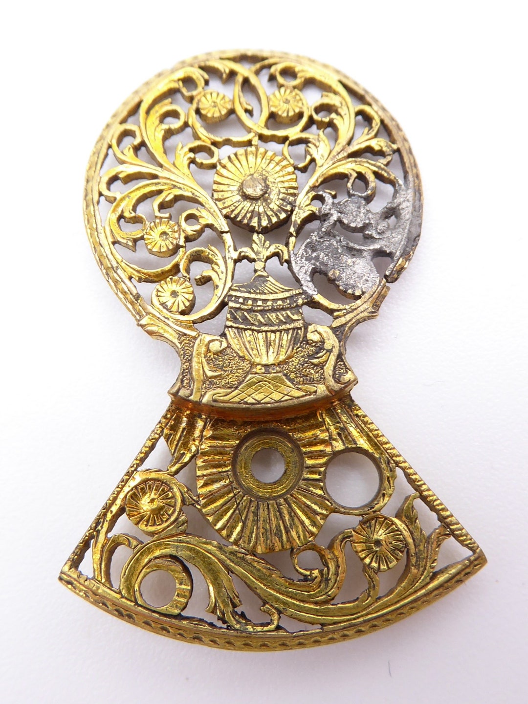 Antique Verge Fusee Pocket Watch Balance Cock Urn Decoration Etsy