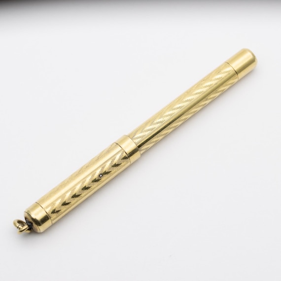 Vintage Mid Century Rolled Gold Miniature Eyedropper Fountain Pen 14ct Nib