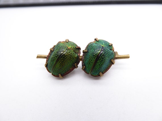 Antique Victorian Edwardian Double Scarab Beetle Brooch