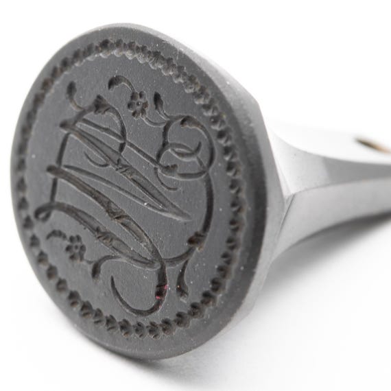 Antique Georgian Wedgwood Basalt Monogram Initial Seal – MJ / JM