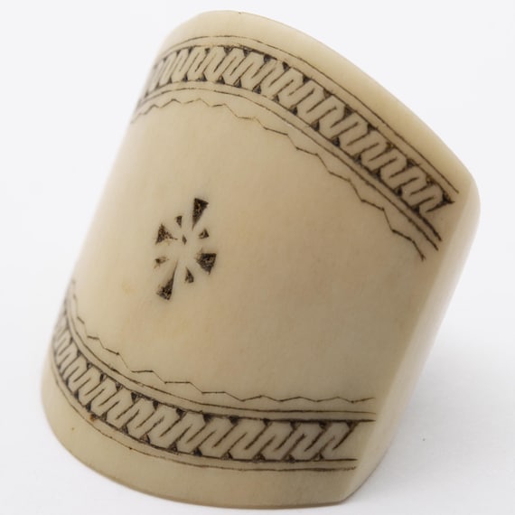 Vintage C1970s Norway Norwegian Sámi Work Reindeer Antler Scarf Ring Tore Sunna