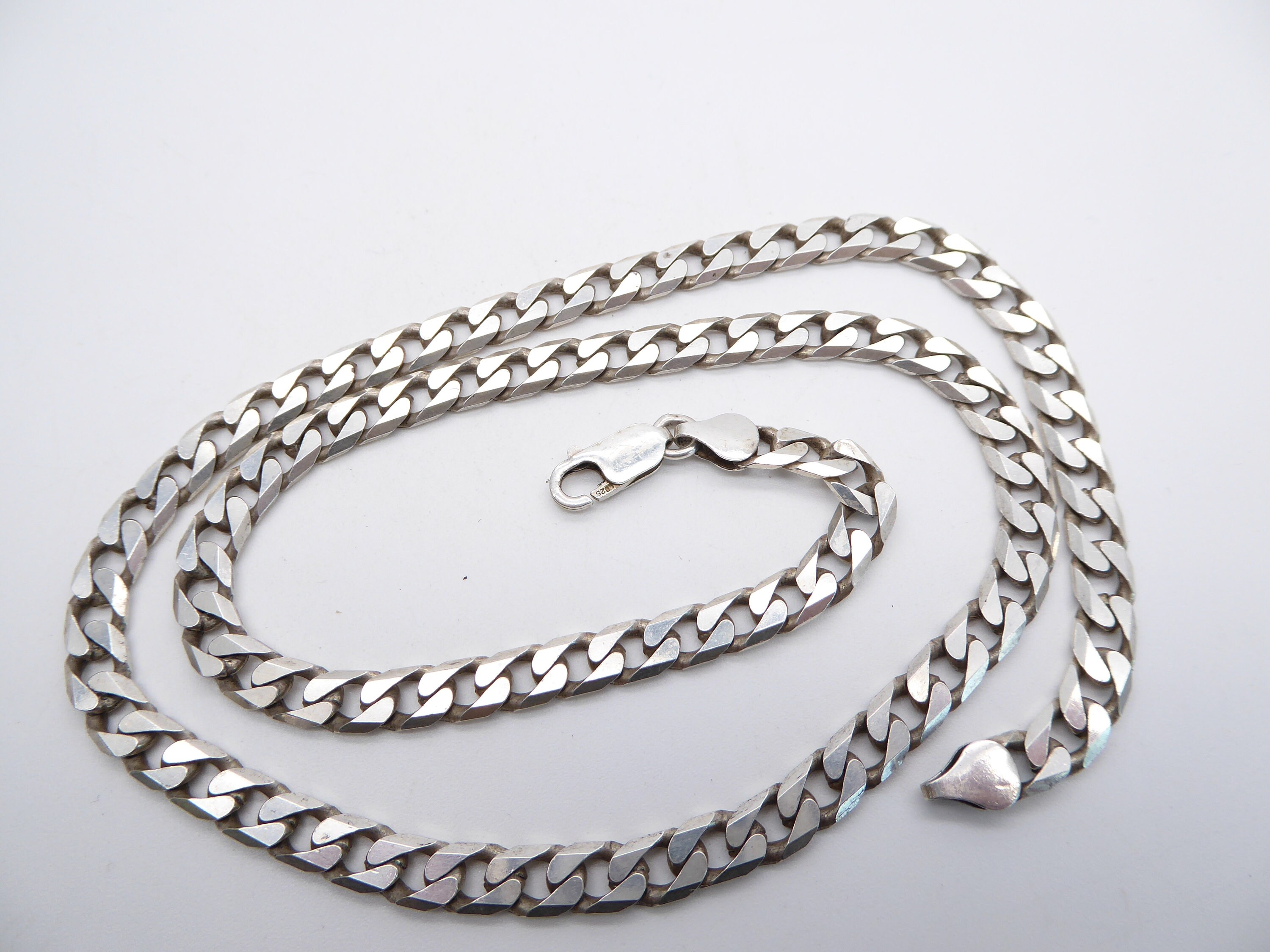 Vintage Sterling Silver Curb Kerb Chain 20.5” 52cm