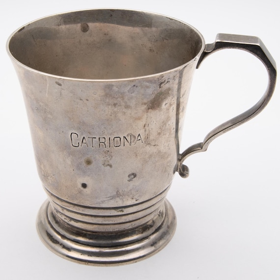 Vintage Sterling Silver Christening Mug Cup Catriona by J B Chatterley