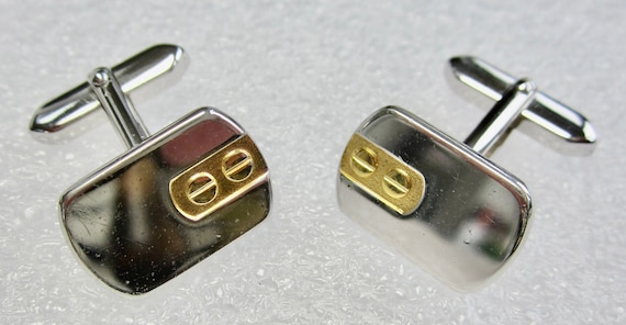 Victor Mayer Sterling Silver & Gold Accent Screw Cufflinks