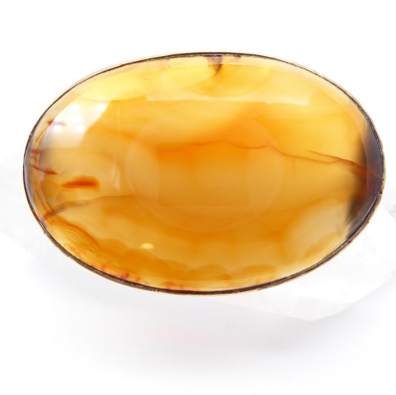 Antique Victorian Pinchbeck Carnelian Agate Brooch