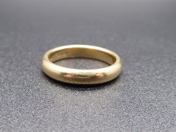 Vintage 14ct Yellow Gold JR Wood Sons Art Carved Wedding Band – P
