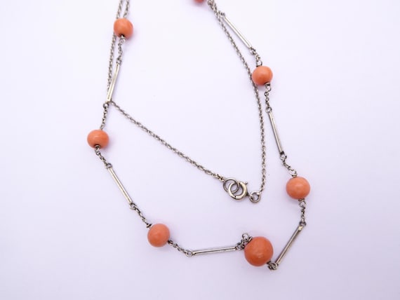 Art Deco Gold Coral Necklace