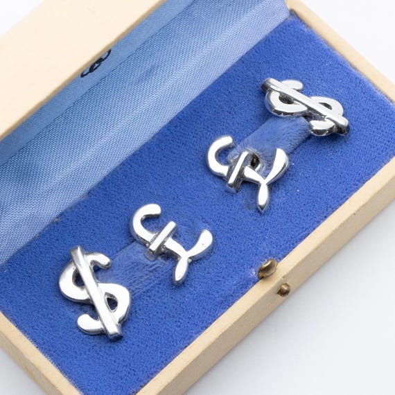Vintage Links of London Silver Dollar & Pound Sign Cufflinks Boxed
