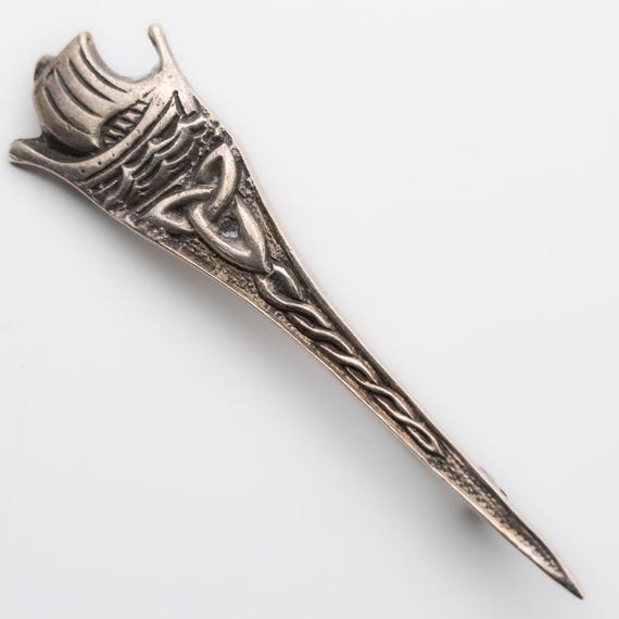Vintage Scottish Early Robert Allison Glasgow Silver Kilt Pin Brooch