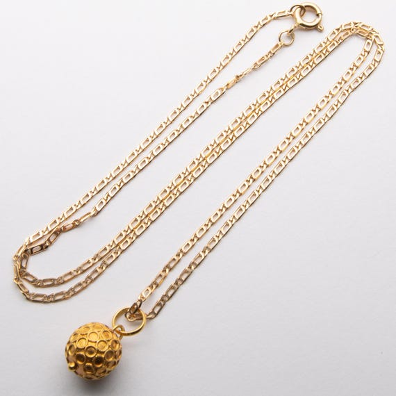 Vintage Portuguese 800 Gold (19ct) Cannetille Ball Pendant Necklace