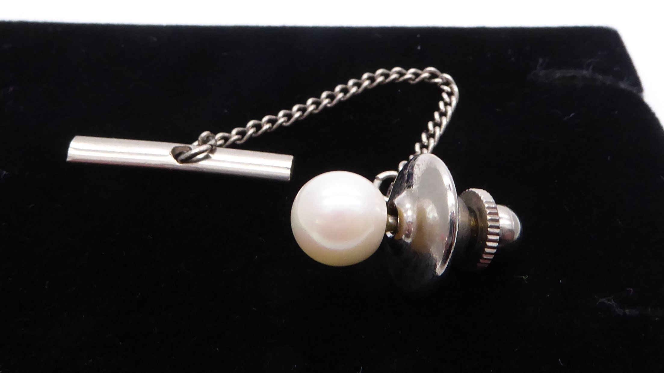 Vintage Gents Cultured Pearl Tie Pin