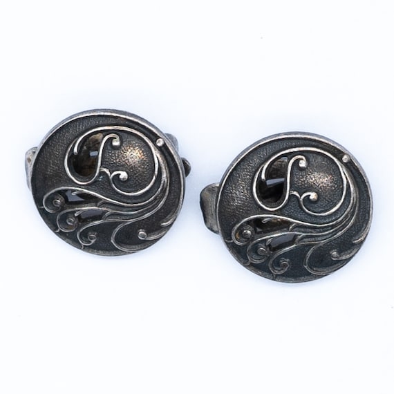 Vintage Sterling Silver Ola Gorie Ortak Orkney Style Clip On Earrings