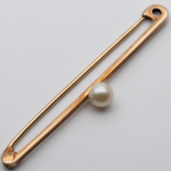 Antique Art Deco 9ct Rose Gold Pearl Equestrian Stock Pin Brooch