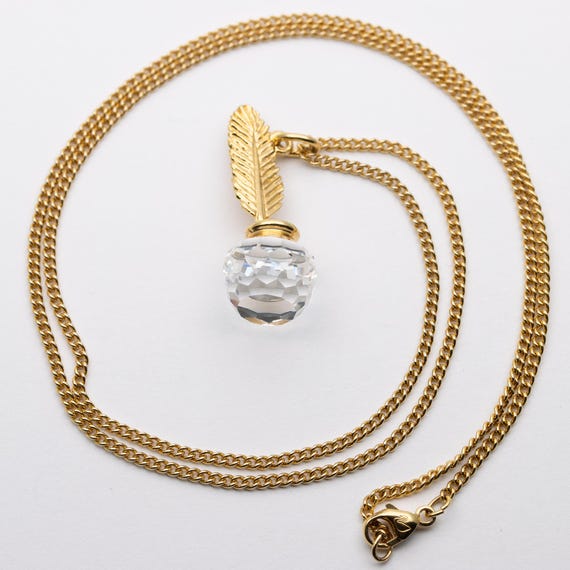 Vintage Swarovski Crystal Memories Accessories Inkwell and Quill Pen Necklace