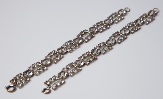 Vintage Art Deco Pair of Glass Paste Bracelets