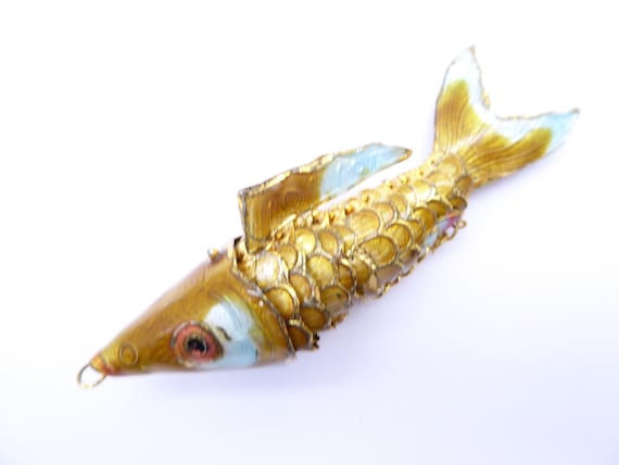 Huge Enamel Fish Pendant