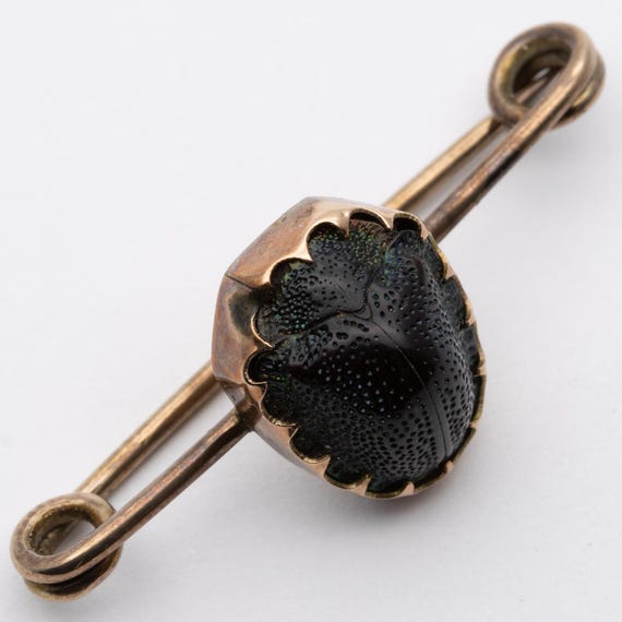 Antique 9ct Gold Real Scarab Beetle Brooch – Egyptian Revival