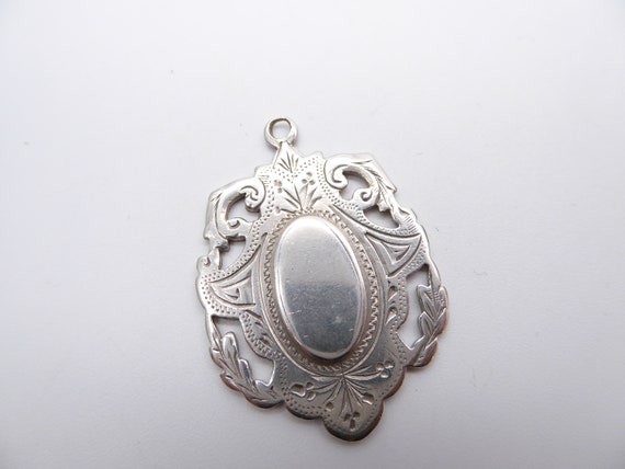 Antique Victorian Sterling Silver Pocket Watch Chain Fob Pendant