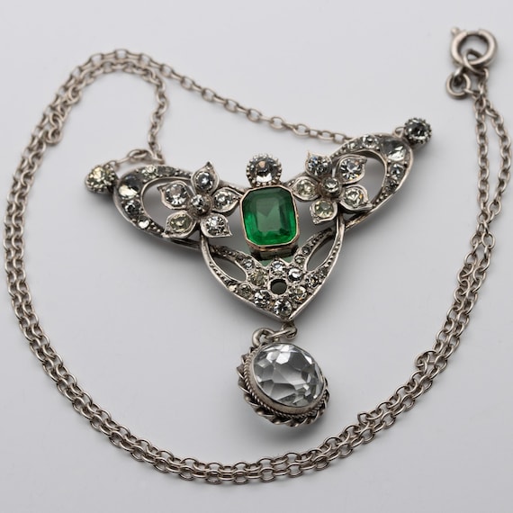 Antique Sterling Silver Rock Crystal Paste Necklace – Parisian Diamond Company