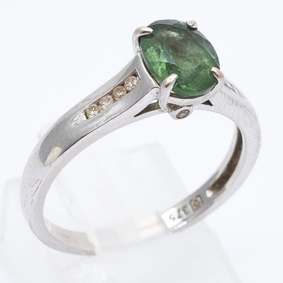 9ct Gold Apatite Diamond Ring – Size P