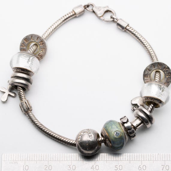 Vintage Lovelinks Sterling Silver Charm Bracelet & 9 charms