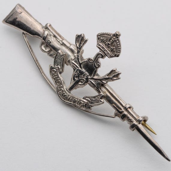 Antique Seaforth Highlanders Sterling Silver Sweetheart Brooch