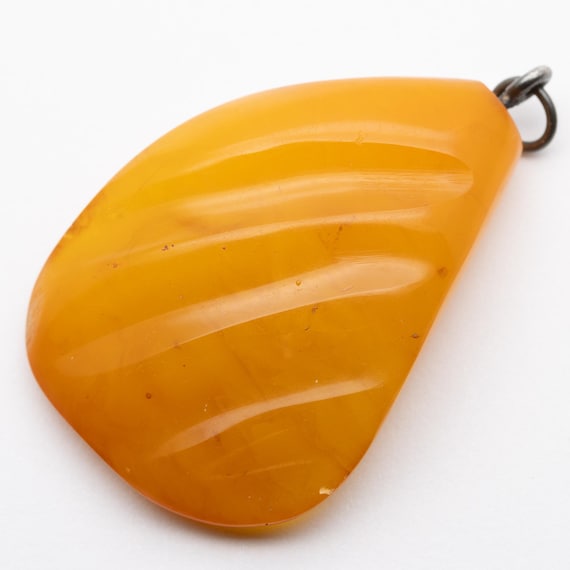 Antique Art Deco Silver & Butterscotch Amber Pendant