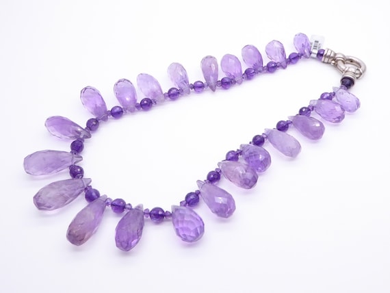 Stunning Natural Amethyst Briolette Collar Necklace