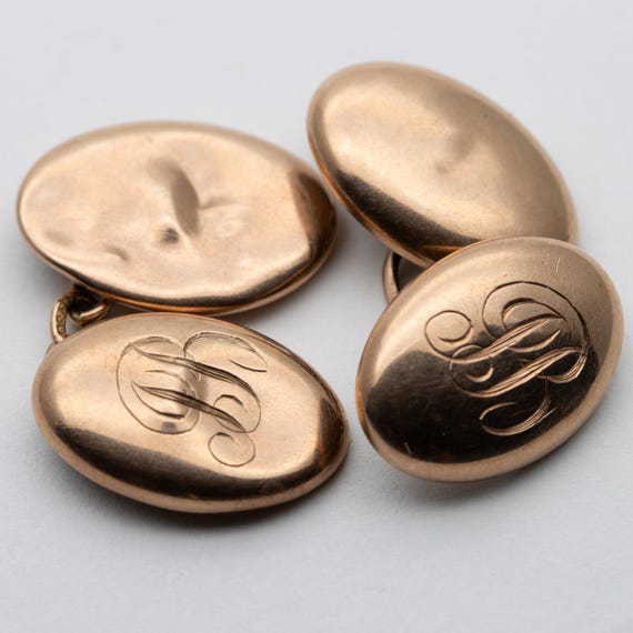 Pair Victorian Edwardian Antique 9ct Rose Gold Gents Cufflinks – JR Monogram