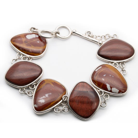 Whitney Kelly Sterling Silver Tigers Eye and Jasper Bracelet