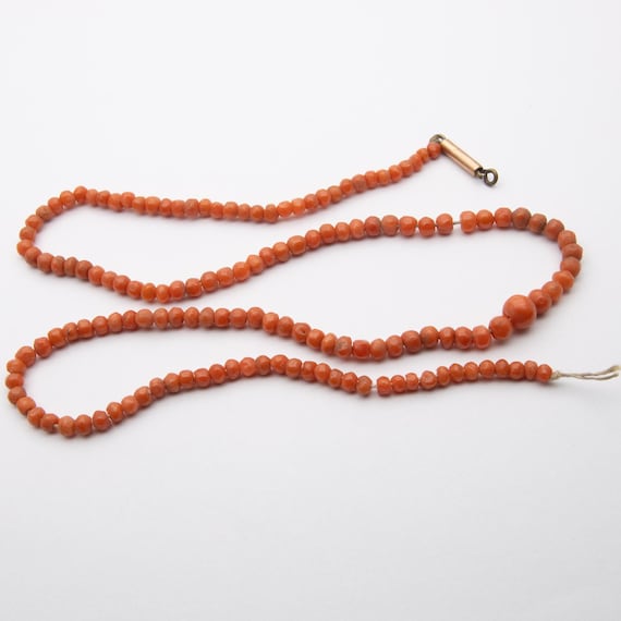 Antique Victorian Coral Bead Necklace to Restring