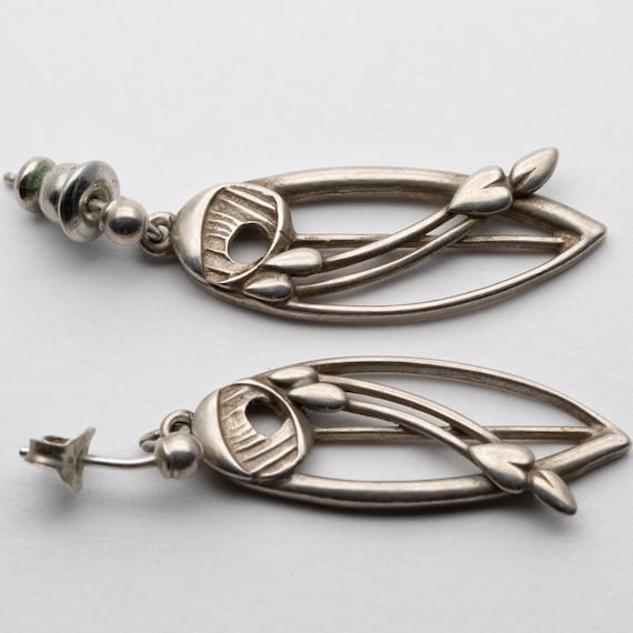 Vintage Ola Gorie Orkney Sterling Silver Drop Earrings