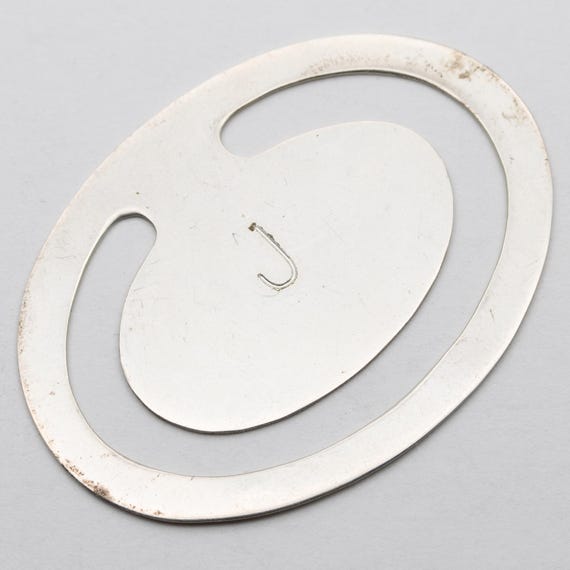 Vintage Sterling Silver Oval Book Mark – J Initial