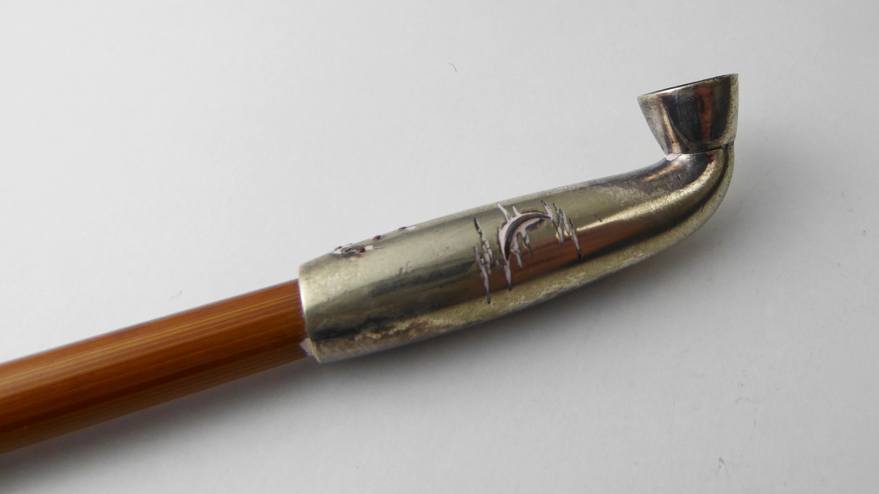 Japanese Kiseru Pipe / Tobacco Pipe / Antique C1920s Moon & Blossom Design