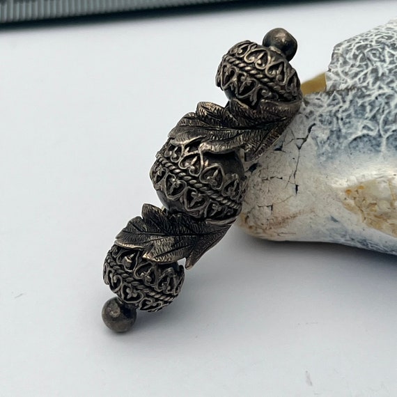 Antique Victorian Sterling Silver Acorn Oak Leaf Brooch