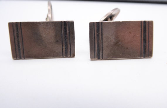 Vintage Norwegian Mid Century Silver Gents Cufflinks - JK