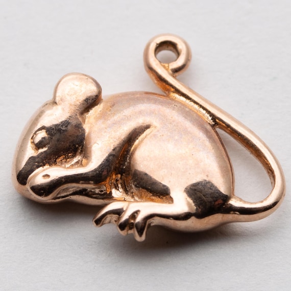 Vintage Clogau 9ct Welsh Rose Gold Mouse Charm